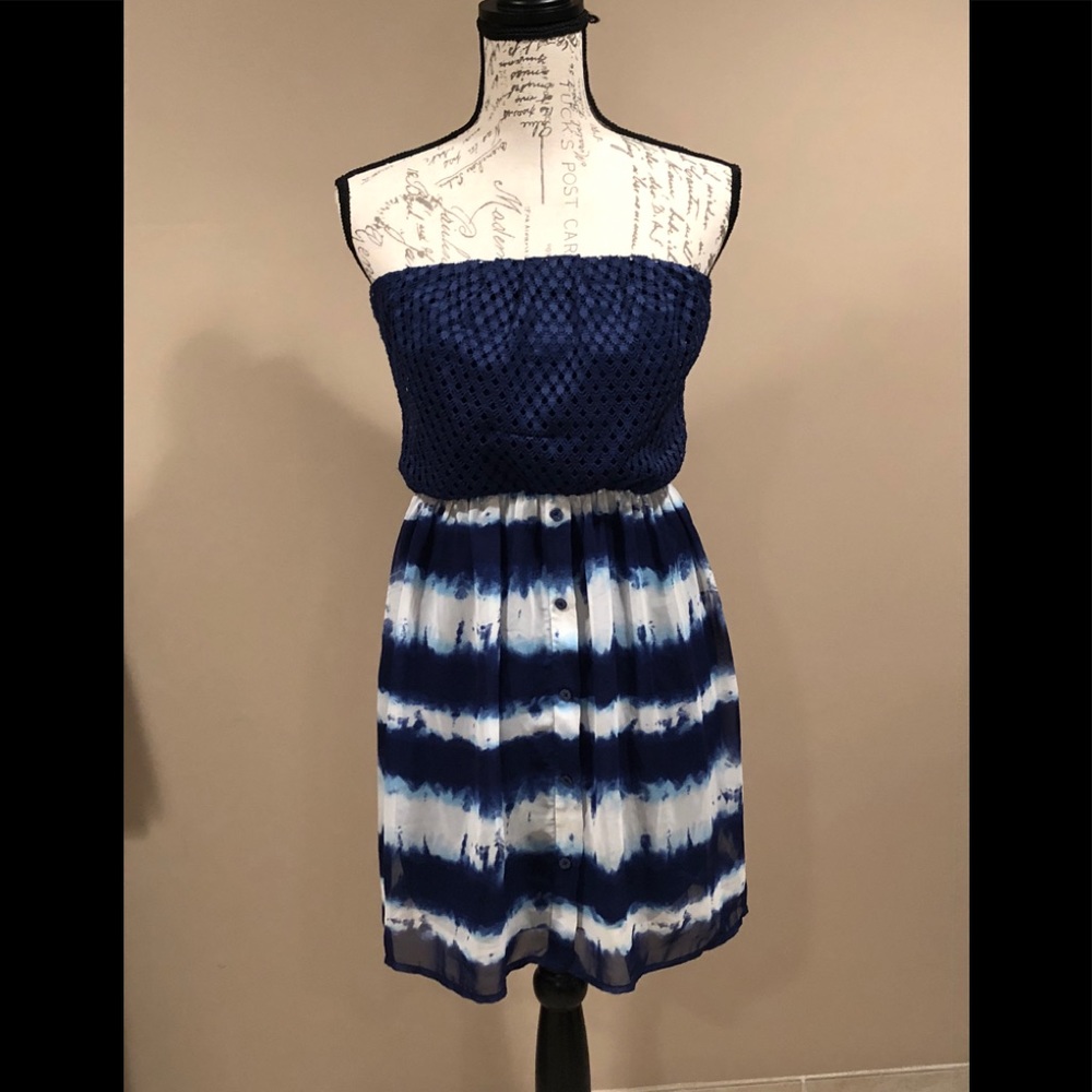💜 blue and white tie dyed dress